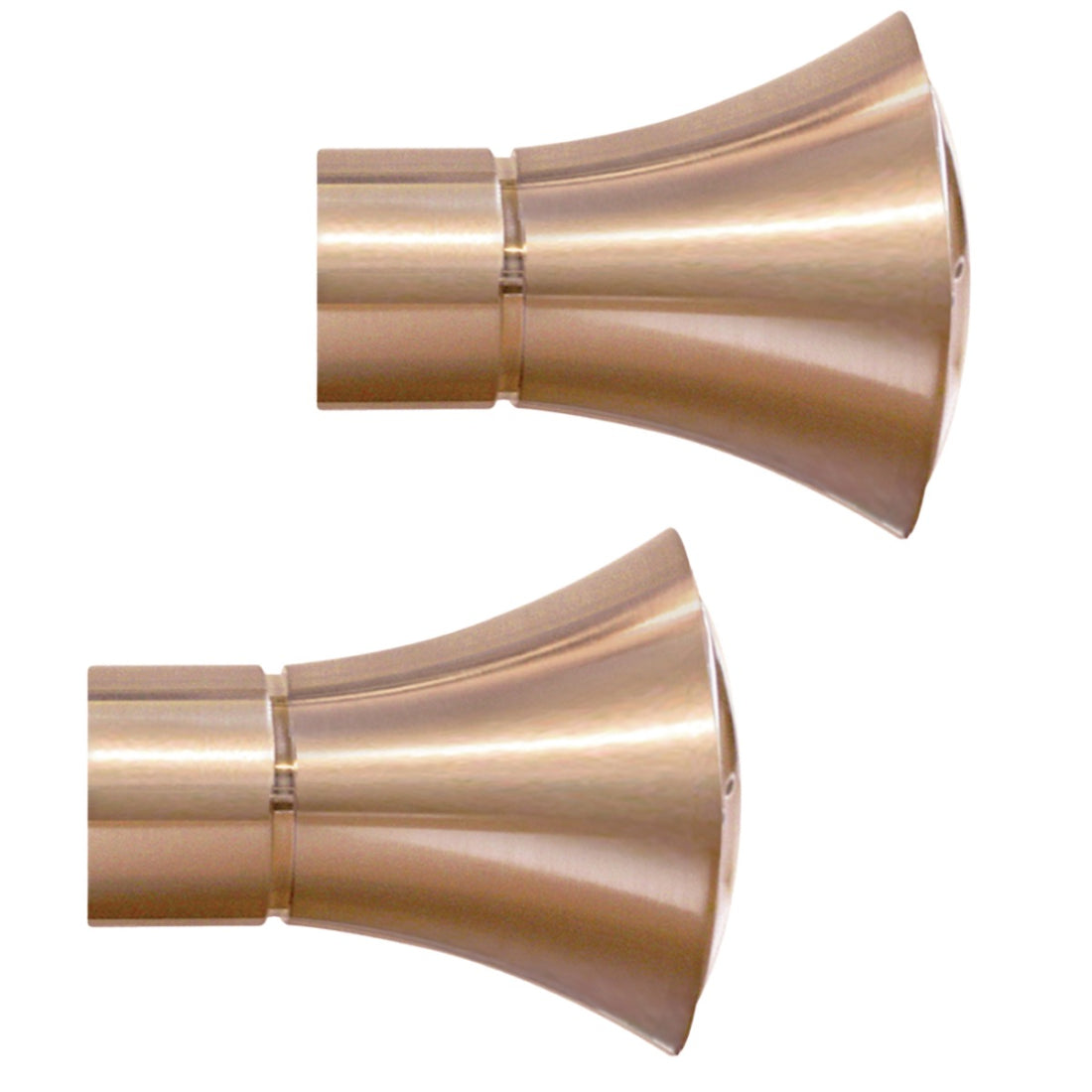 Jones Strand Cone 35mm Metal Curtain Pole Finials (Pair) - Rose Gold