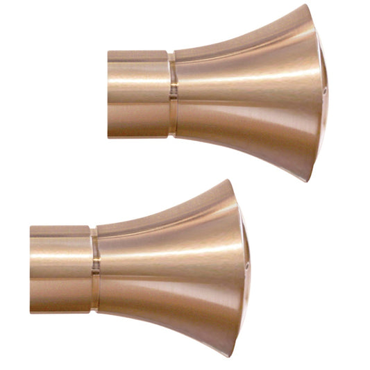 Jones Strand Cone 35mm Metal Curtain Pole Finials (Pair) - Rose Gold