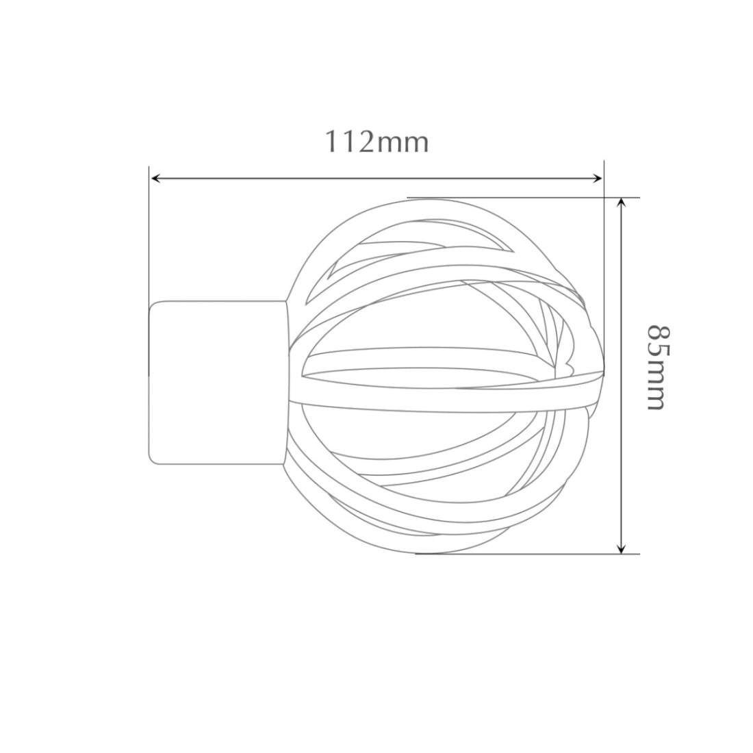 Jones Strand Cage 35mm Metal Curtain Pole Finials (Pair) - Black Nickel