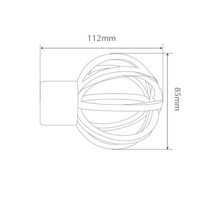 Jones Strand Cage 35mm Metal Curtain Pole Finials (Pair) - Black Nickel