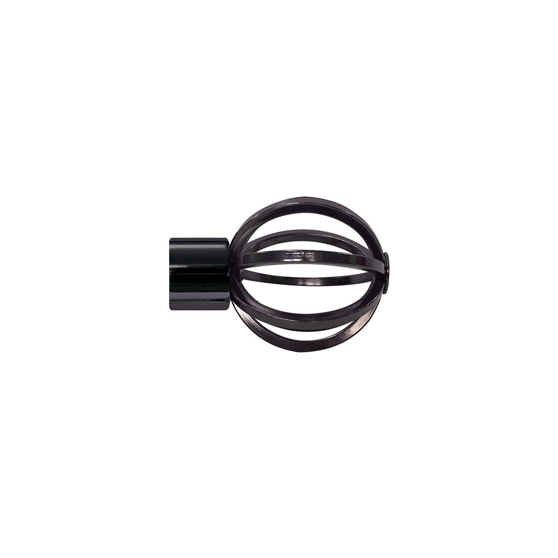 Jones Strand Cage 35mm Metal Curtain Pole Finials (Pair) - Black Nickel