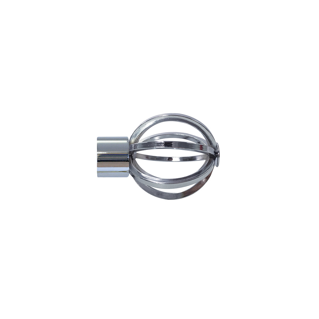 Jones Strand Cage 35mm Metal Curtain Pole Finials (Pair) - Chrome