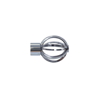 Jones Strand Cage 35mm Metal Curtain Pole Finials (Pair) - Chrome