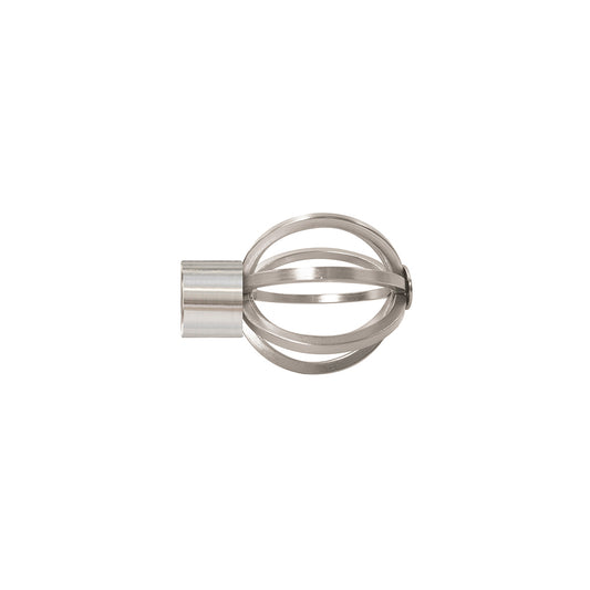 Jones Strand Cage 35mm Metal Curtain Pole Finials (Pair) - Matt Nickel