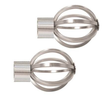 Jones Strand Cage 35mm Metal Curtain Pole Finials (Pair) - Matt Nickel