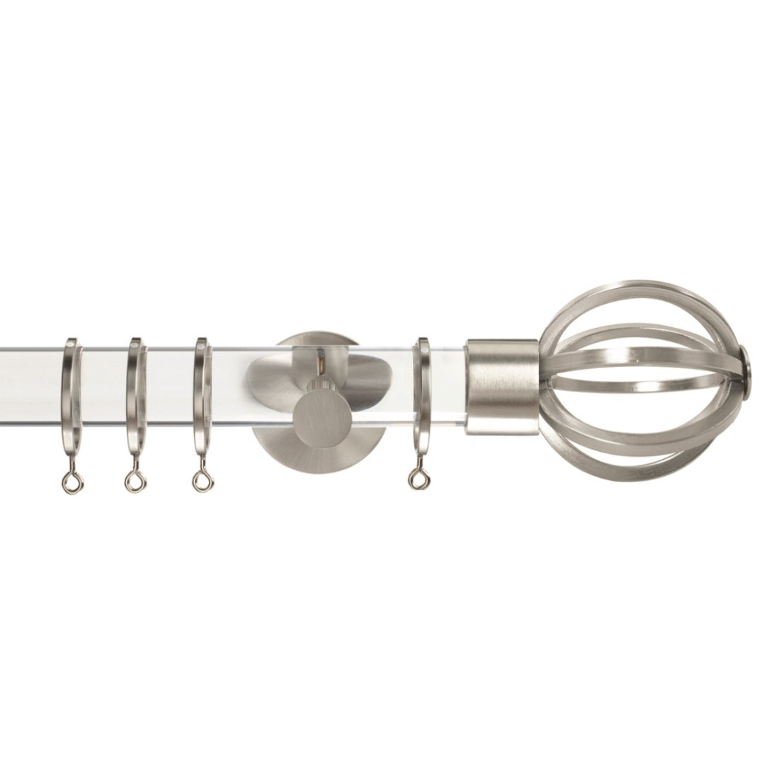 Jones Strand Cage 35mm Metal Curtain Pole Finials (Pair) - Matt Nickel
