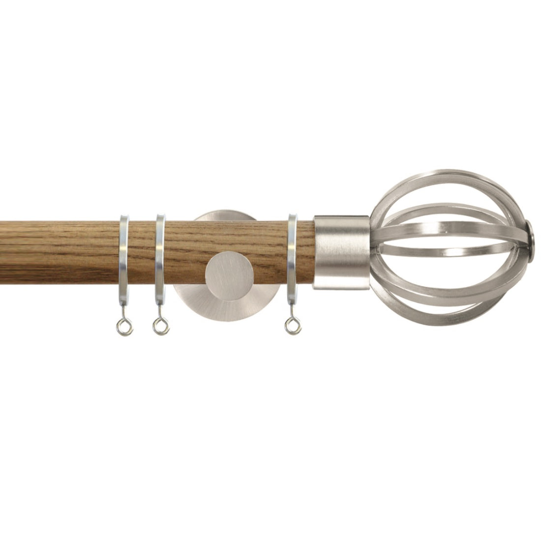 Jones Strand Cage 35mm Metal Curtain Pole Finials (Pair) - Matt Nickel