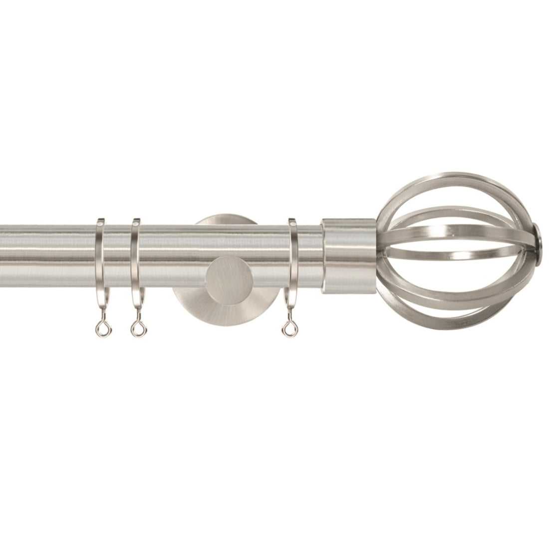 Jones Strand Cage 35mm Metal Curtain Pole Finials (Pair) - Matt Nickel