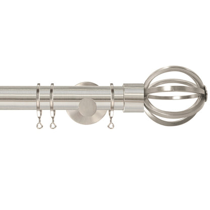 Jones Strand Cage 35mm Metal Curtain Pole Finials (Pair) - Matt Nickel