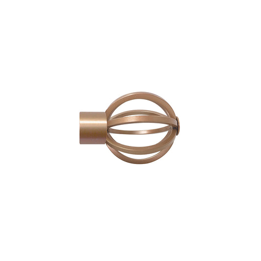 Jones Strand Cage 35mm Metal Curtain Pole Finials (Pair) - Rose Gold