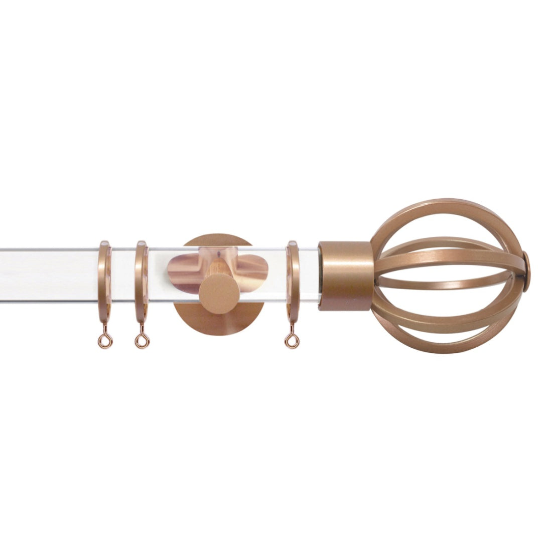 Jones Strand Cage 35mm Metal Curtain Pole Finials (Pair) - Rose Gold