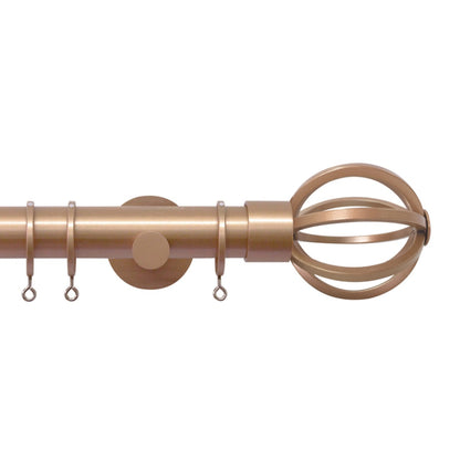 Jones Strand Cage 35mm Metal Curtain Pole Finials (Pair) - Rose Gold