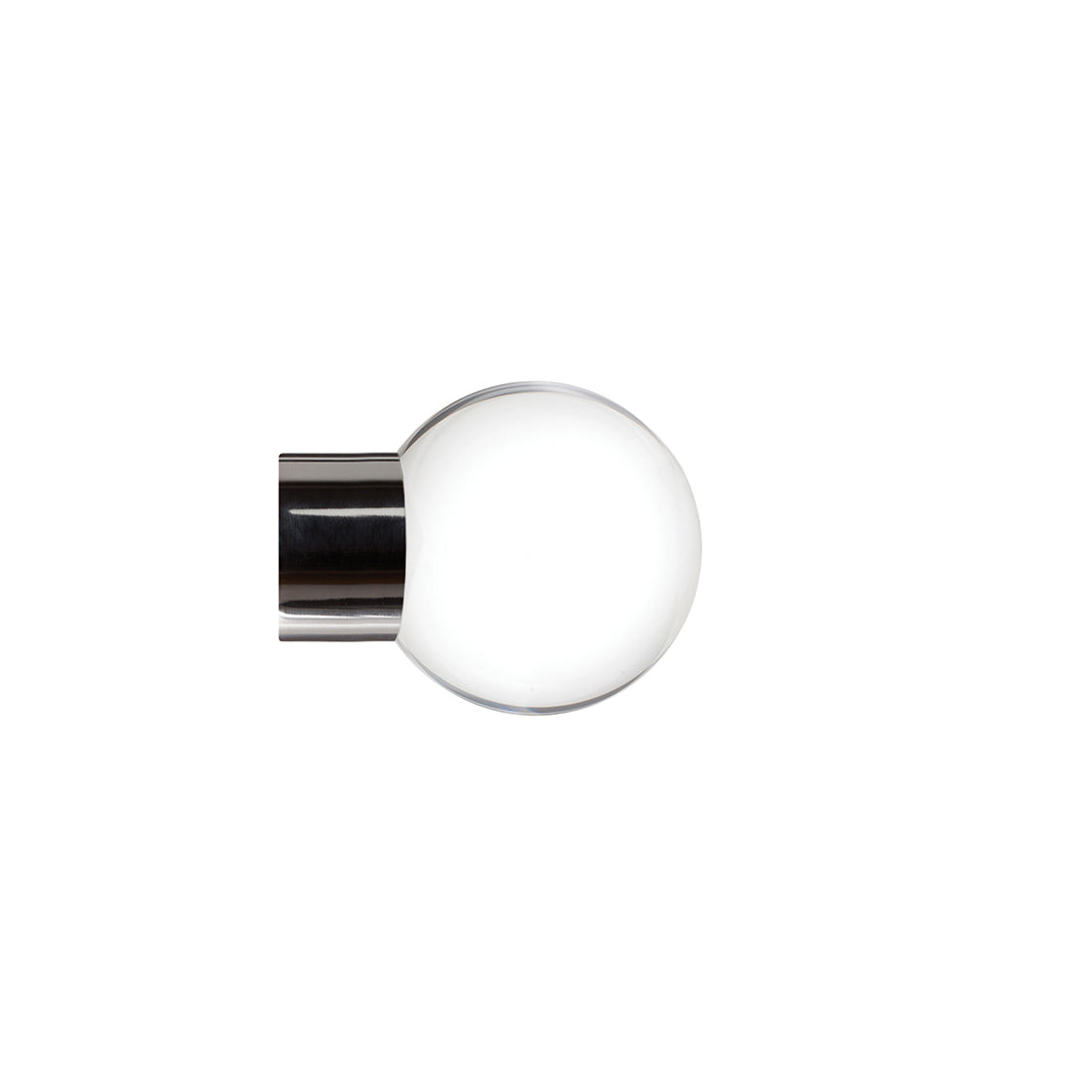 Jones Strand Clear Ball 35mm Metal Curtain Pole Finials (Pair) - Black Nickel