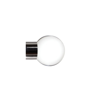 Jones Strand Clear Ball 35mm Metal Curtain Pole Finials (Pair) - Black Nickel