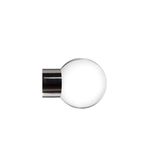 Jones Strand Clear Ball 35mm Metal Curtain Pole Finials (Pair) - Black Nickel