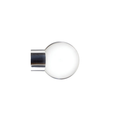 Jones Strand Clear Ball 35mm Metal Curtain Pole Finials (Pair) - Chrome