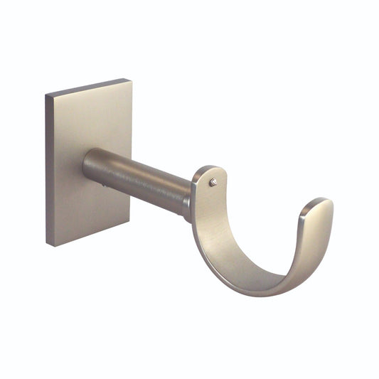 Jones Esquire 50mm Metal Curtain Pole Square Bracket - Brushed Nickel