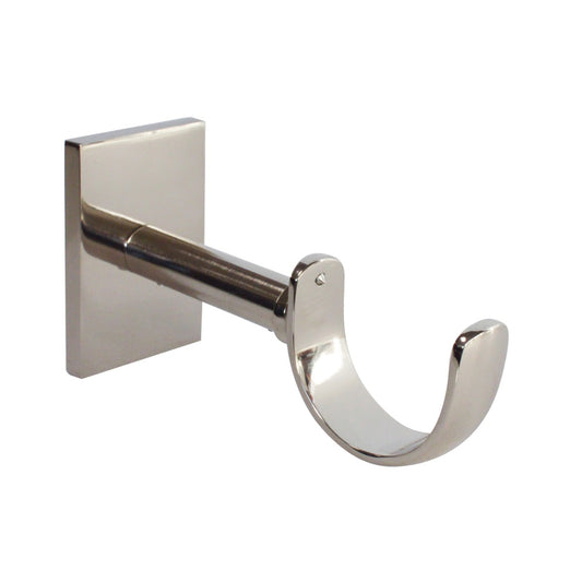 Jones Esquire 50mm Metal Curtain Pole Square Bracket - Polished Nickel