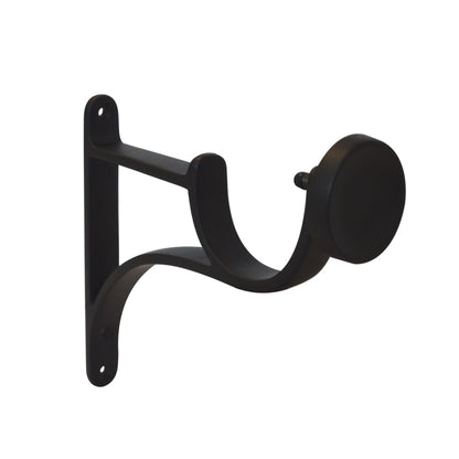 Jones Esquire 50mm Metal Curtain Pole End Bracket - Carbon Black