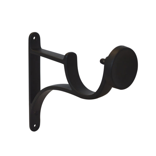 Jones Esquire 50mm Metal Curtain Pole End Bracket - Carbon Black