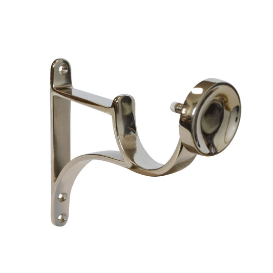 Jones Esquire 50mm Metal Curtain Pole End Bracket - Polished Nickel