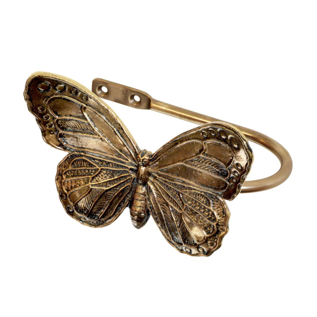 Jones Ecuador Butterfly Metal Curtain Holdback - Antique Brass
