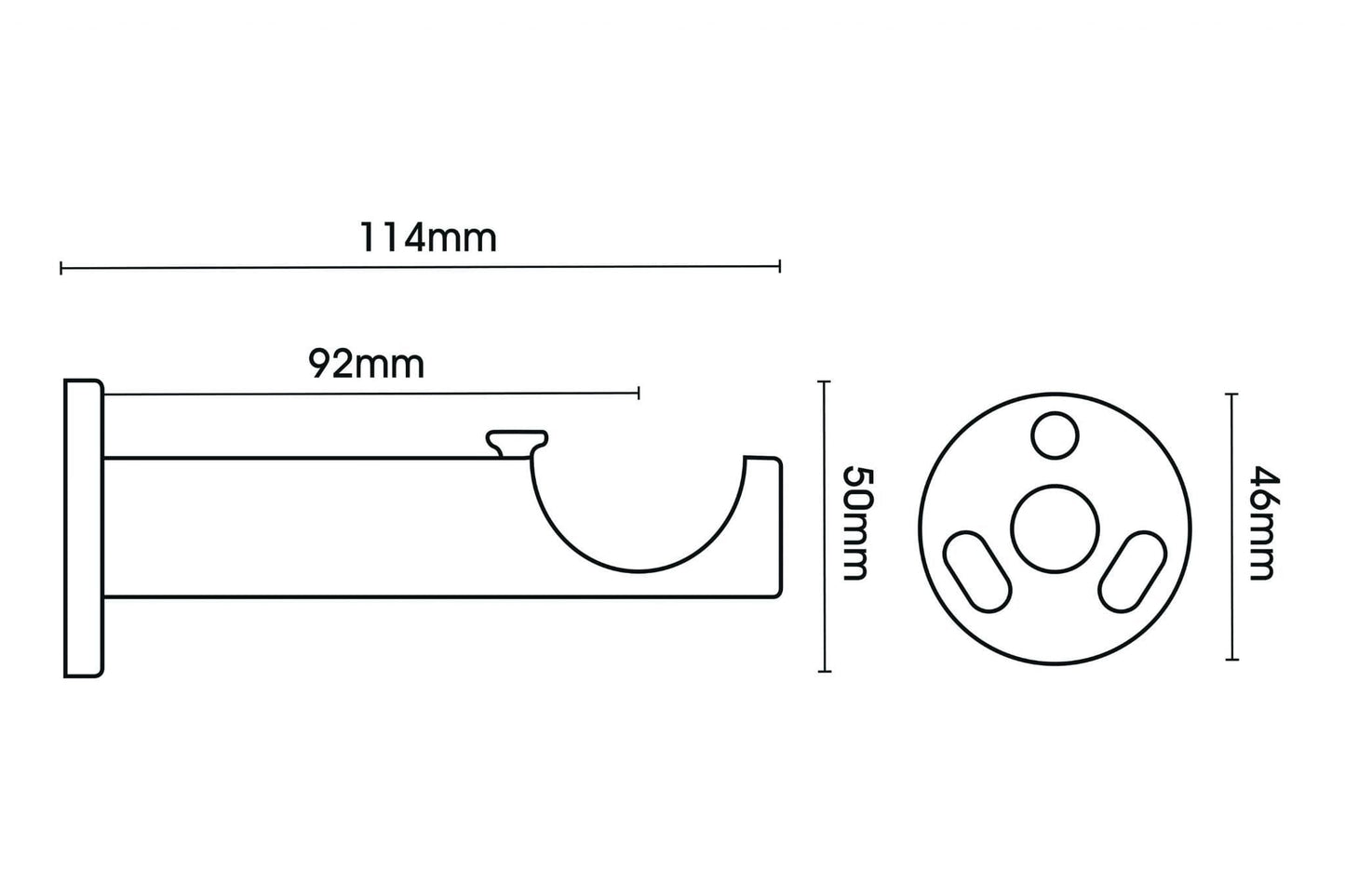 Hallis Ice 35mm Metal Curtain Pole Extended Bracket - Chrome