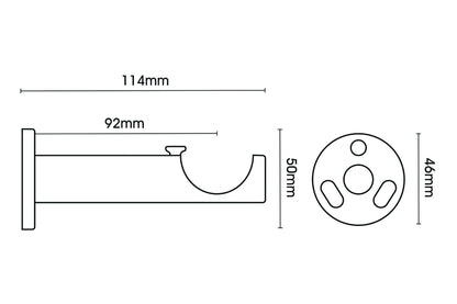Hallis Ice 35mm Metal Curtain Pole Extended Bracket - Chrome