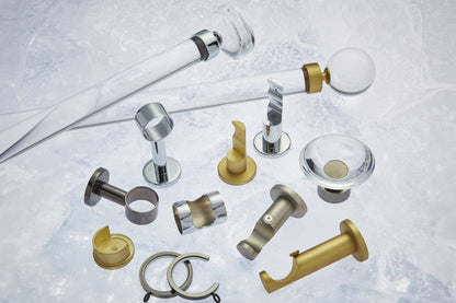 Hallis Ice 35mm Metal Curtain Pole Extended Bracket - Chrome