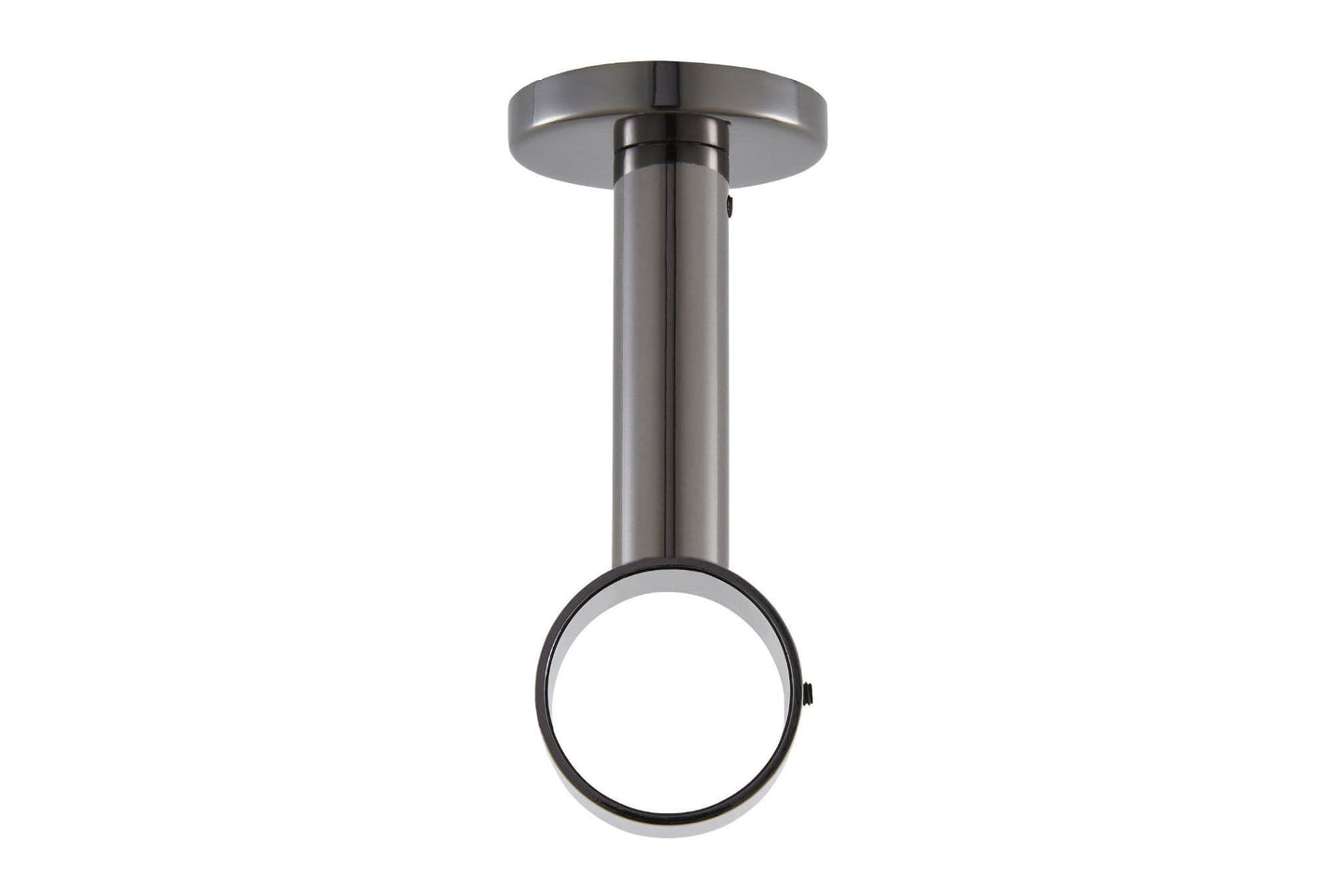Hallis Ice 35mm Metal Curtain Pole Extended Ceiling Bracket - Black Nickel