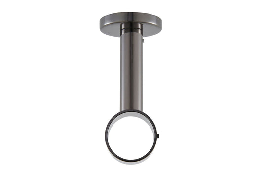 Hallis Ice 35mm Metal Curtain Pole Extended Ceiling Bracket - Black Nickel