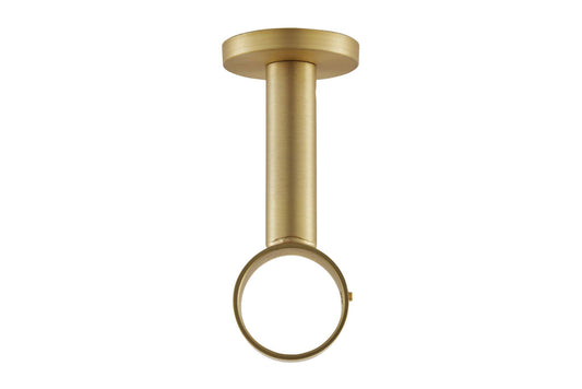 Hallis Ice 35mm Metal Curtain Pole Extended Ceiling Bracket - Satin Brass
