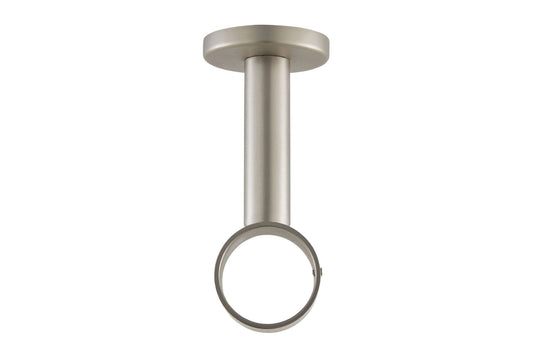 Hallis Ice 35mm Metal Curtain Pole Extended Ceiling Bracket - Satin Nickel