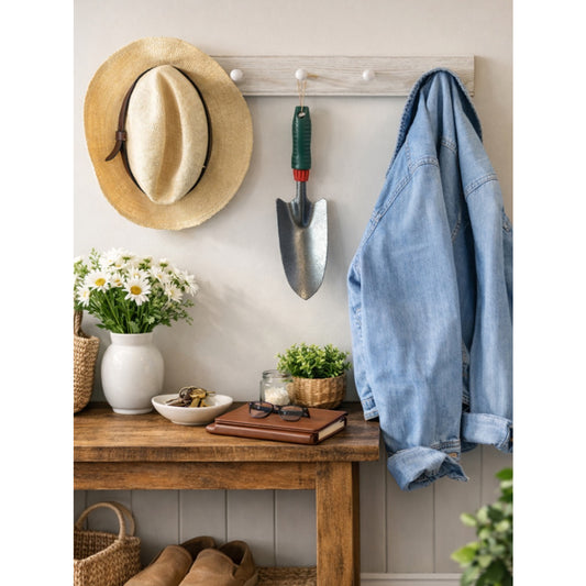 Laura Ashley Haywood 5 Peg Coat Hook - White