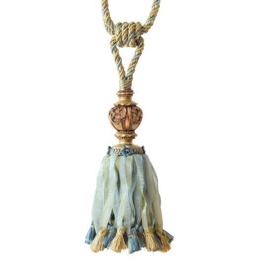 Jones Florentine Ribbon Tieback - Sky