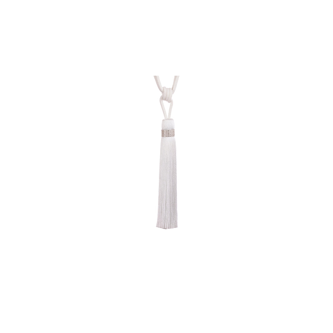 Jones Tiffany Tassel Tieback - White