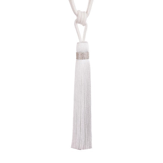 Jones Tiffany Tassel Tieback - White