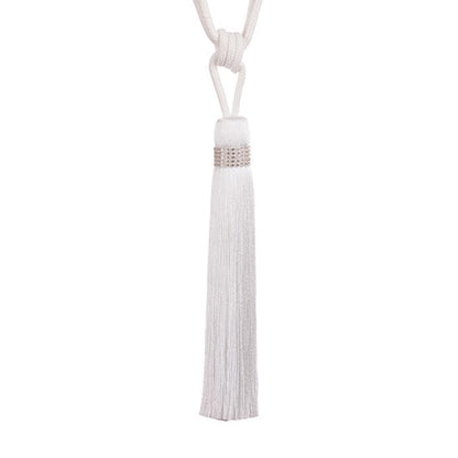 Jones Tiffany Tassel Tieback - White