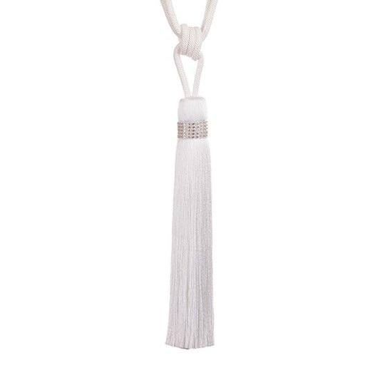 Jones Tiffany Tassel Tieback - White