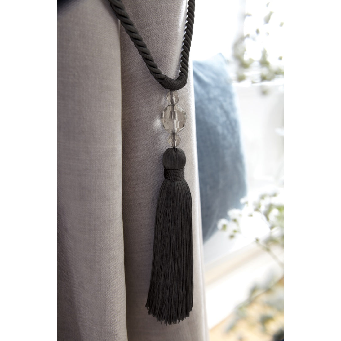 Jones Pixie Tassel Tieback - Black