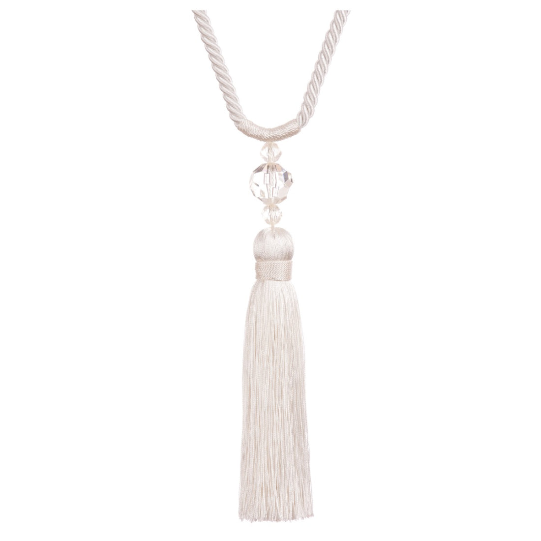 Jones Pixie Tassel Tieback - White