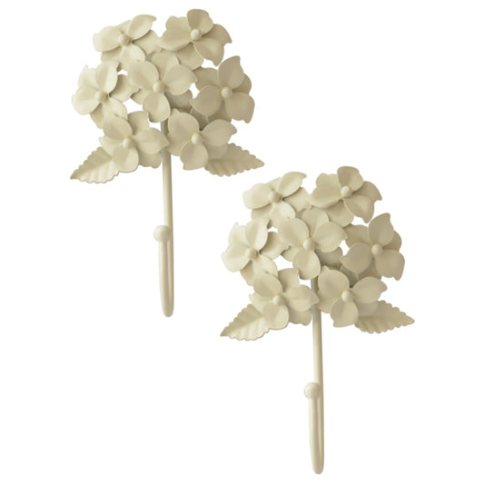 Laura Ashley Hydrangea Coat Hooks (Pair) - Cream