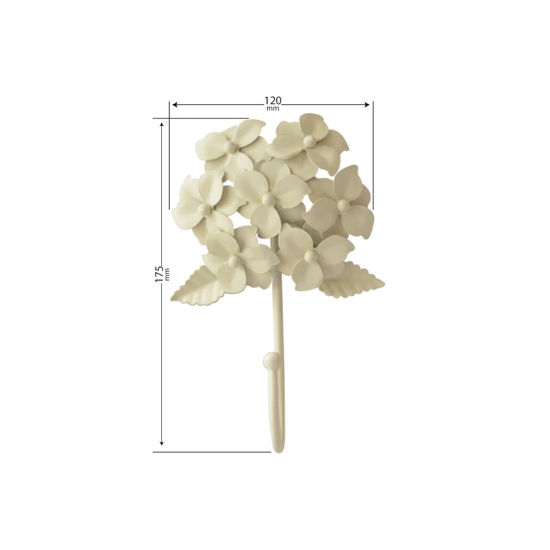 Laura Ashley Hydrangea Coat Hooks (Pair) - Cream