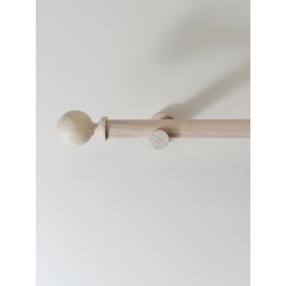 Laura Ashley Mitchell 28mm Wooden Eyelet Curtain Pole - Washed White