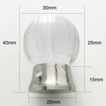 Jones Vivien Glass Drawer Pulls (Pack of 10) - Chrome
