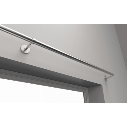 Integra French Curtain Pole - Satin Steel