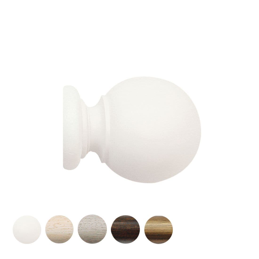 Jones Cathedral Ball 30mm Wooden Curtain Pole Finial - Cotton