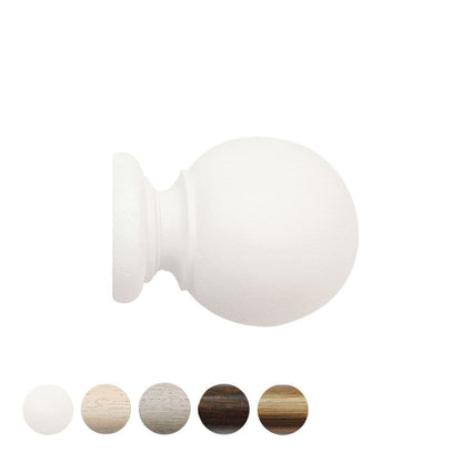 Jones Cathedral Ball 30mm Wooden Curtain Pole Finial - Cotton