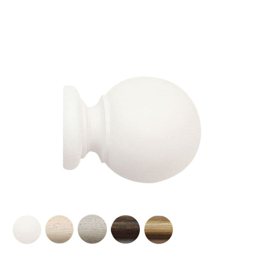 Jones Cathedral Ball 30mm Wooden Curtain Pole Finial - Cotton