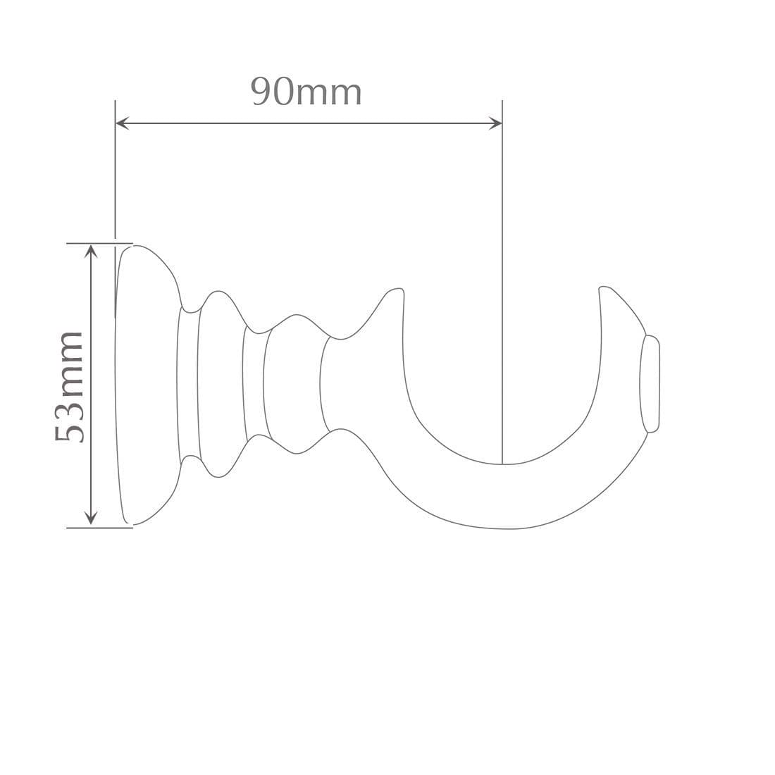 Jones Cathedral 30mm Wooden Curtain Pole Bracket - Antique Gold